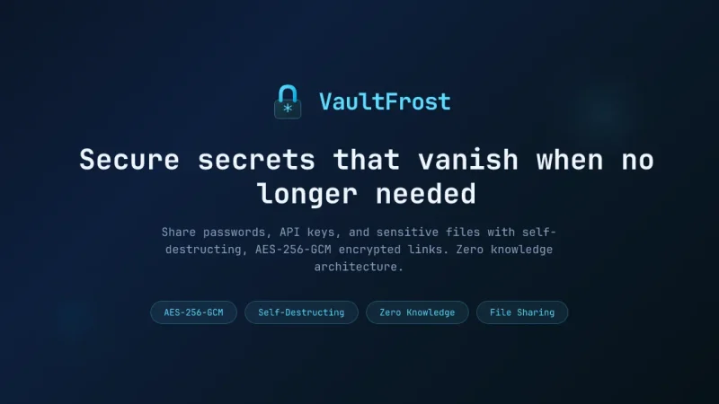 Securely send passwords, API keys, credentials, and files using encrypted links that disappear automatically.